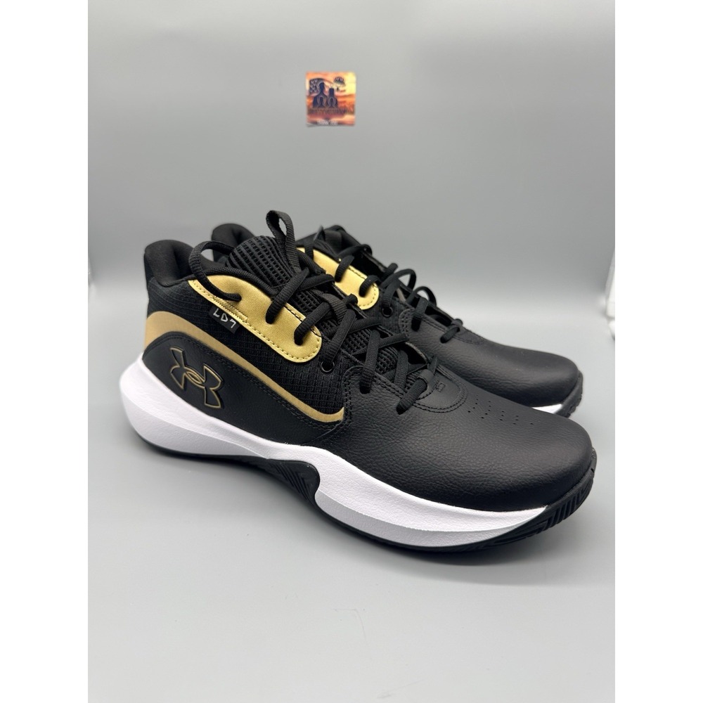 Under Armour Lockdown 7 Basketball Shoes Black Gold Unisex Men's 11 3028512-001